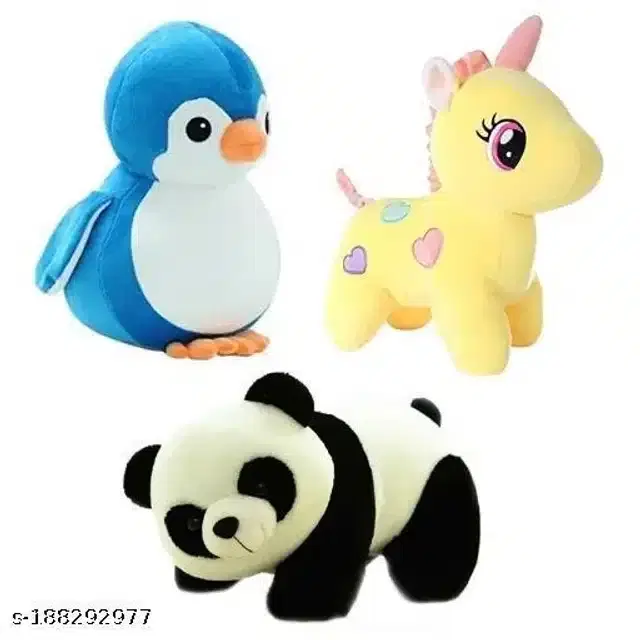 Stuffed Toys for Kids, Multicolor, Pack of 3