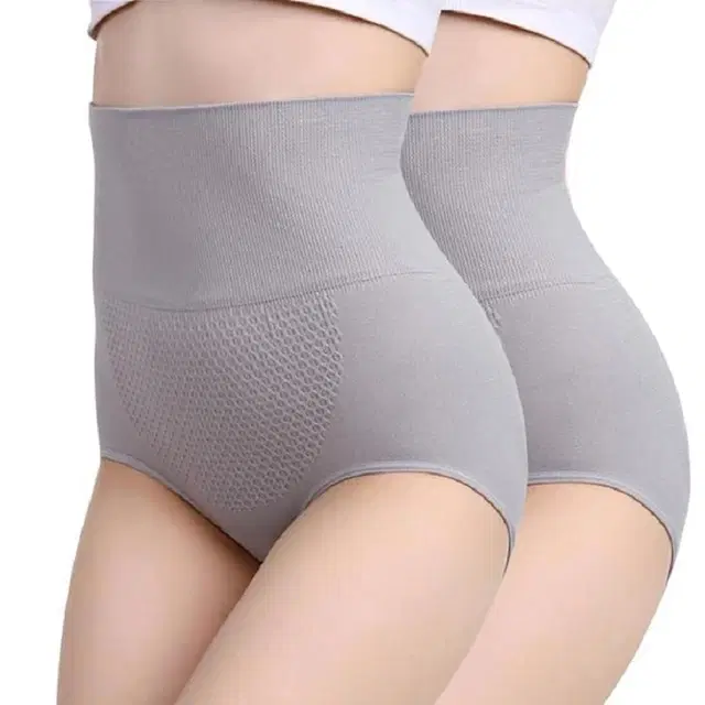 Cotton Blend High Waist Tummy Tucker Briefs for Women, Pack of 2 (Multicolor, Free Size)