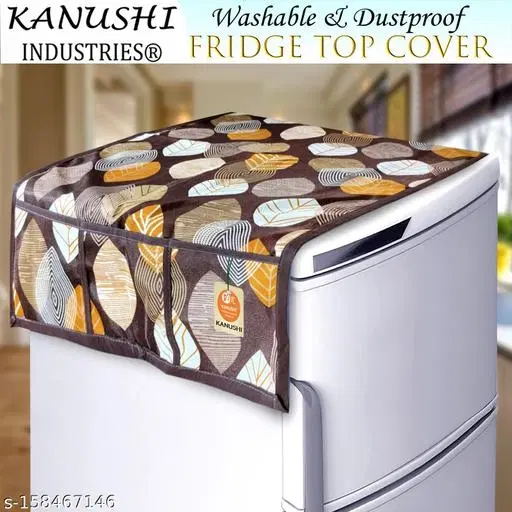 KANUSHI Industries® Fridge Cover for Top/Refrigerator Cover (Color:Brown)(FRI-Long-LEVS-Brown-TOP)…