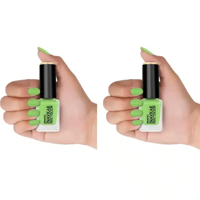 Nail Polish for Women & Girls, Green, 10 ml, Pack of 2