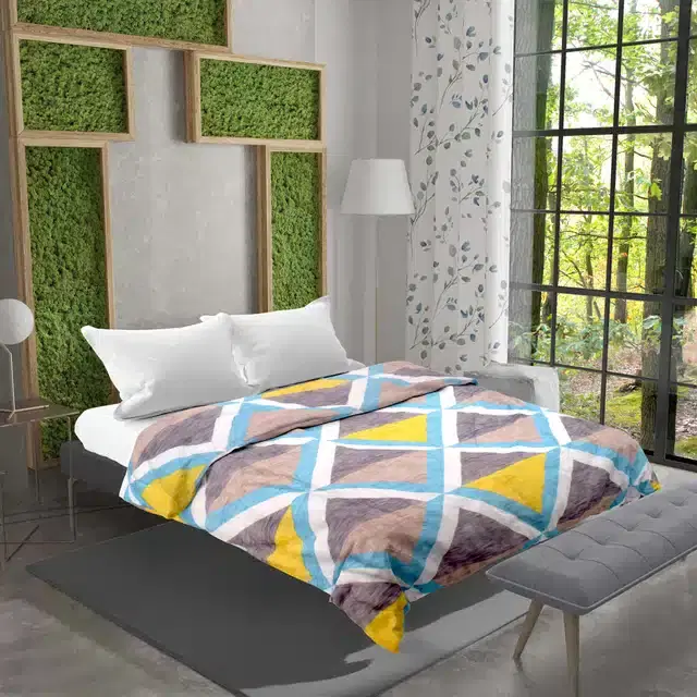 AC Fleece Double Bed Superlite Blanket, Grey, 90x90 inches