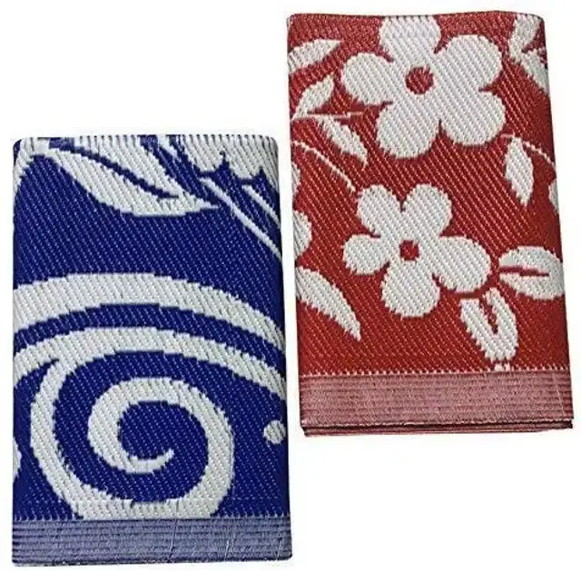 Premium Quality Plastic Chatai, Pack of 2, 6x6 Feet, Assorted