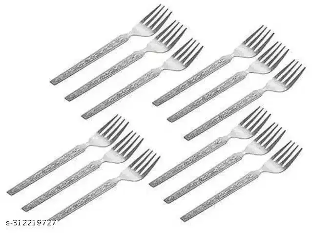 Stainless Steel Forks, Silver, Pack of 12