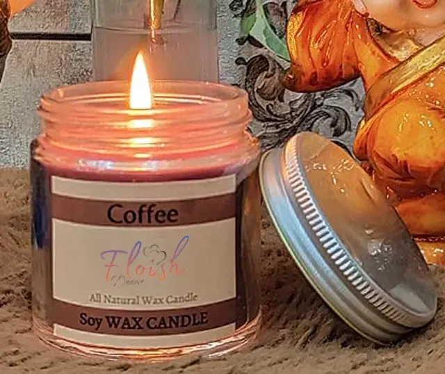 Floish Decor Premium Coffee Scented Aluminium Lid Jar Candle
