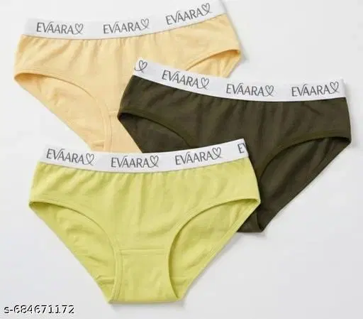 Evaara Cotton Briefs for Women, Pack of 3 (Beige, XXS)