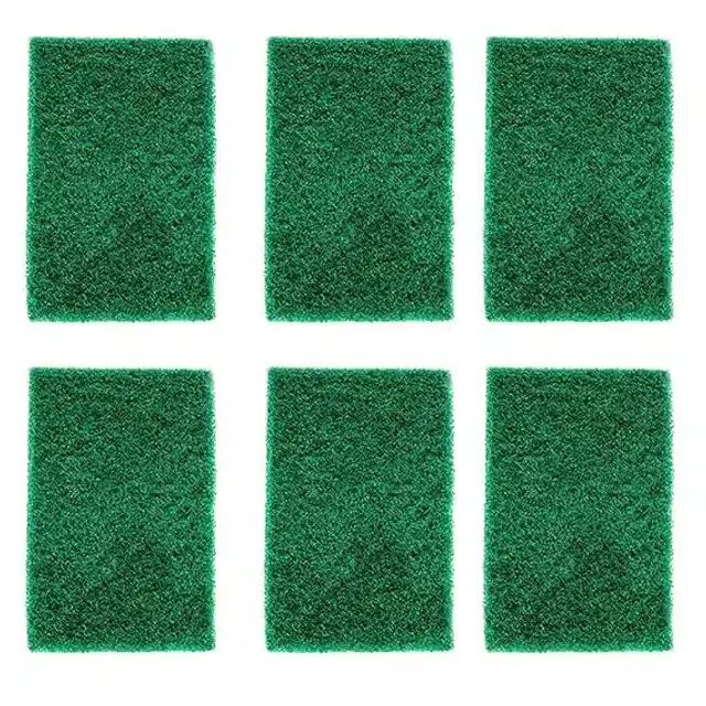 Non Scratch Kitchen Scrubbers, Green, Pack of 6