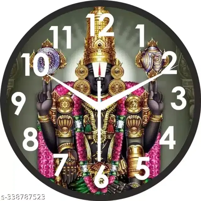 Plastic Printed Analog Wall Clock, Multicolor