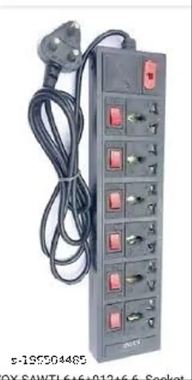 Plastic Universal Surge Protector, Black