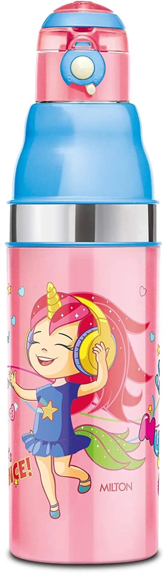 Milton Inner Stainless Steel Water Bottles for Kids, Multicolor, 520 ml