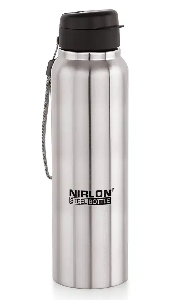 Stainless Steel Insulated Single Wall Water Bottle, Silver, 1000 ml