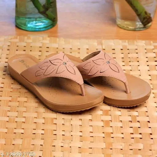 Inblu Flip-flops for Women (Peach, 3)