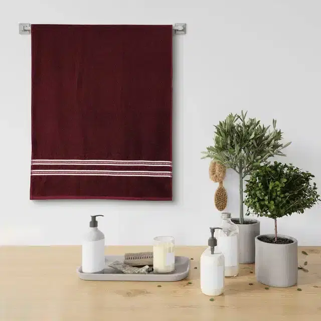 Soft Fabric Bath Towel, Maroon, 27"x54"