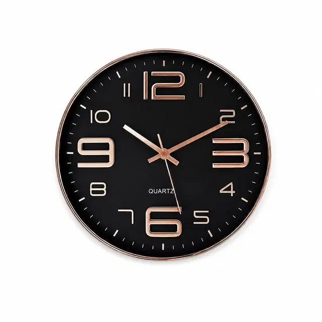 Stylish Analog Wall Clock, Medium [11" × 11"], Plastic (Rose Gold)