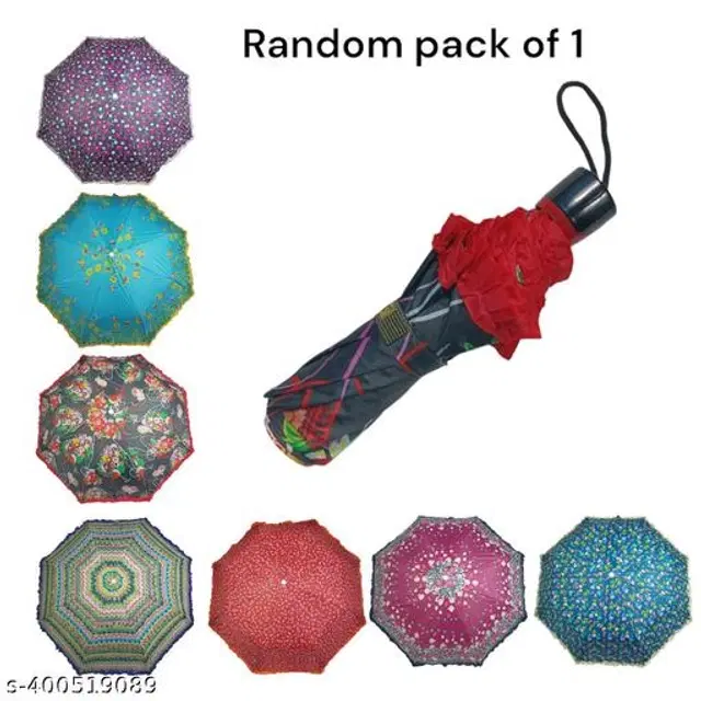 Polyester Foldable Umbrella, Assorted, Pack of 1