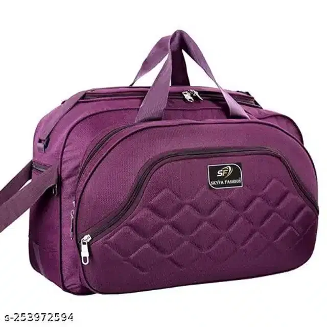 Nylon Strolley Duffel Bag, Purple, 60 L