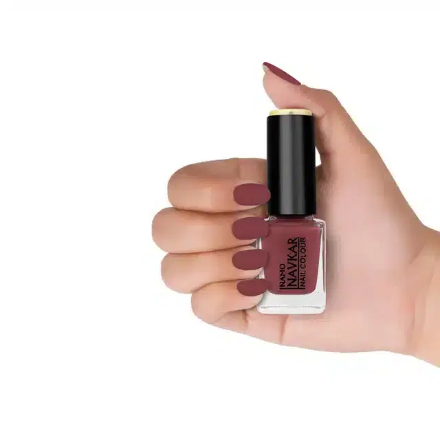 Namo Navkar Long Lasting Matte Nail Polish, Brown, 10 ml