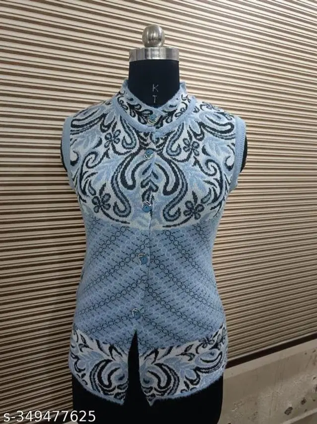 Woolen Sweater for Women (Blue, L)