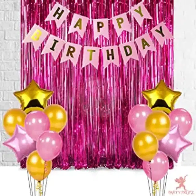 Birthday Decoration Kit, Multicolor, Pack of 17