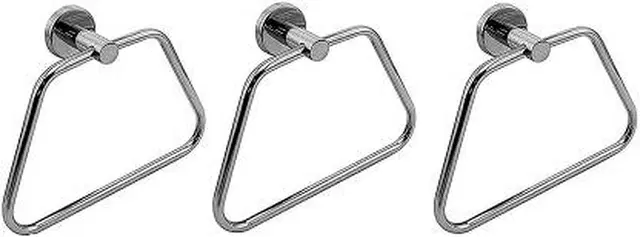 Stainless Steel Multipurpose Towel Ring with Wall Flange, Silver, Set of 3