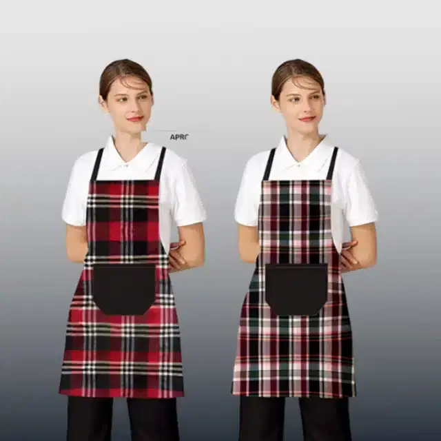 Cotton Kitchen Aprons, Multicolor, Pack of 2