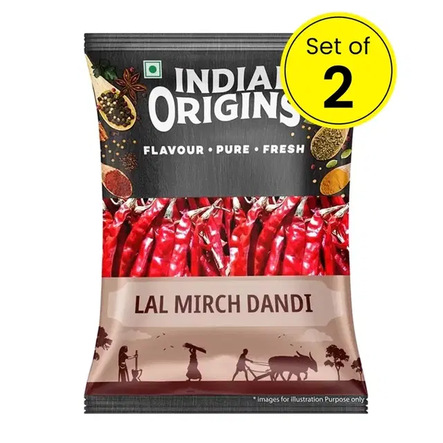 Indian Origins Lal Mirch Dandi 2X100 g (Set of 2)