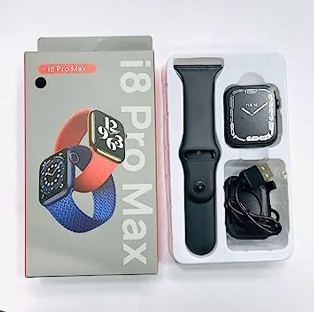 I8 Pro Maxx Smart Watch for Men & Women, Black
