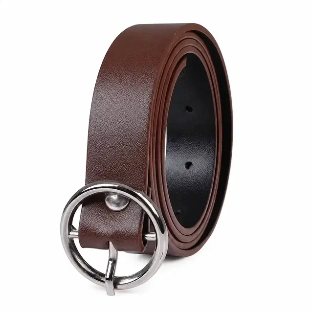 Synthetic Belt for Women (Brown, 30)