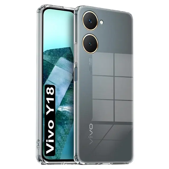 Rubber Mobile Back Cover for Vivo Y18, Transparent
