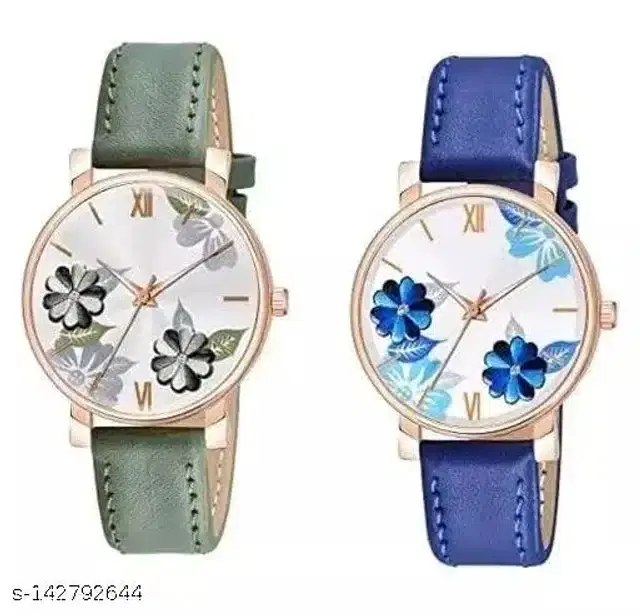 Analog Watch for Women, Pack of 2 (Multicolor)
