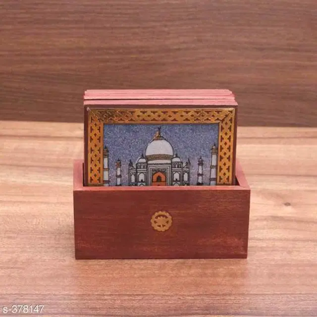 Wooden Tea Coaster, Multicolor