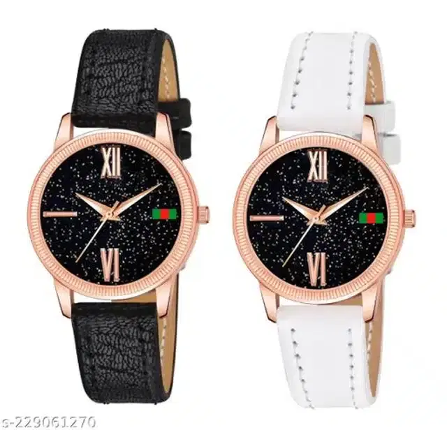Analog Watch for Women, Pack of 2 (Multicolor)