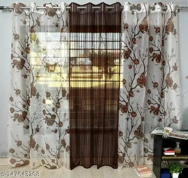Curtains for Door, Multicolor, 5 Feet, Pack of 3
