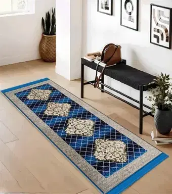 Alaqsa Graceful Bed runner 30x84inch Blue Pack of 1