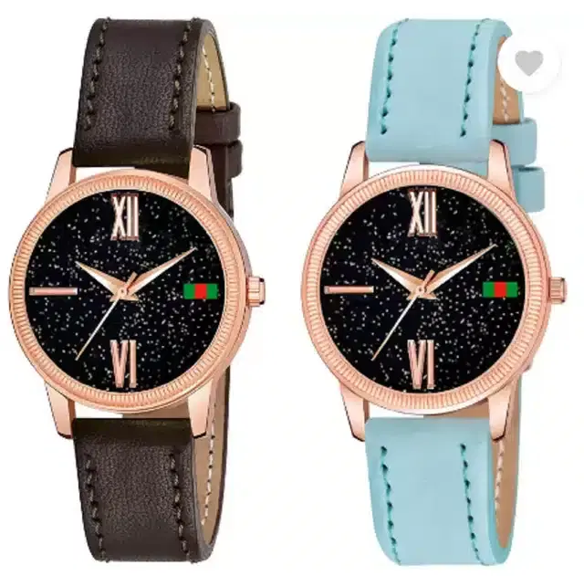 Analog Watch for Women, Pack of 2 (Multicolor)