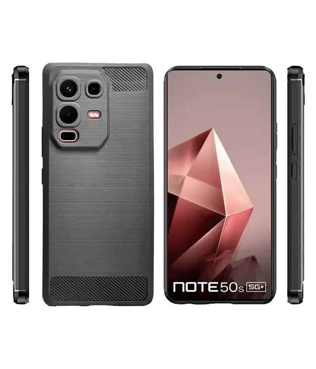 Rubber Mobile Back Cover for Infinix Note 50S 5G+, Black