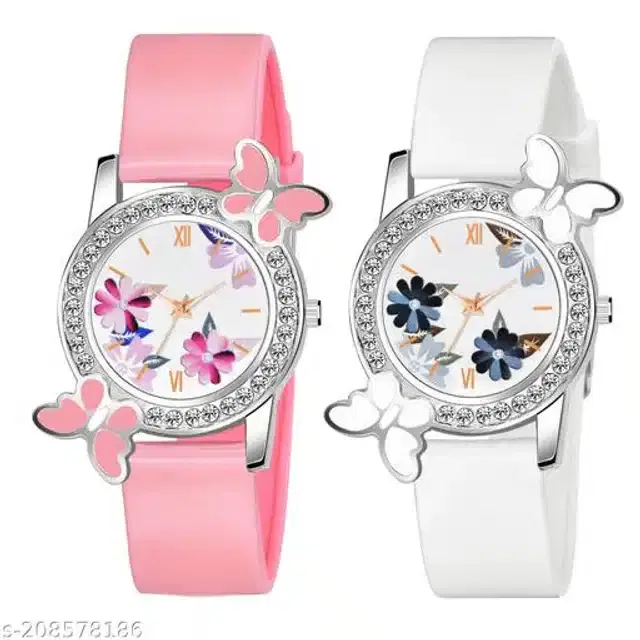 Analog Watch for Women, Pack of 2 (Multicolor)