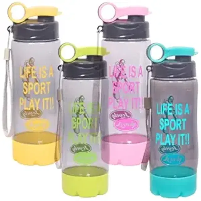 Plastic Water Bottles, Multicolor, 500 ml, Pack of 4