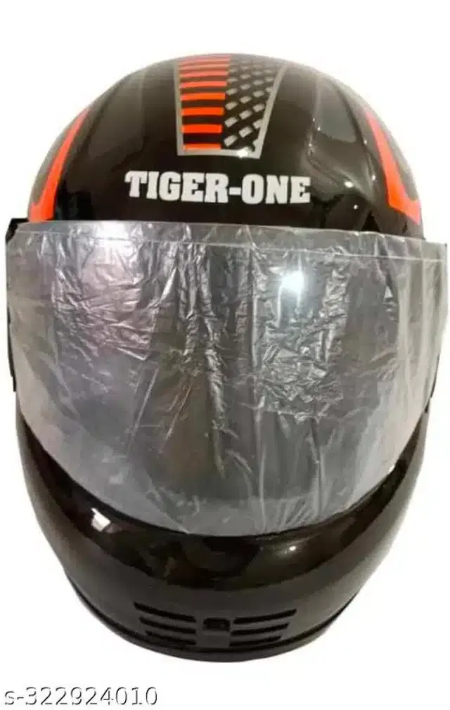 Full Face Helmet for Men & Women, Black & Orange