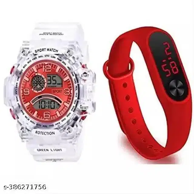 Sports with LED Band Watches for Kids, Set of 2 (Multicolor)