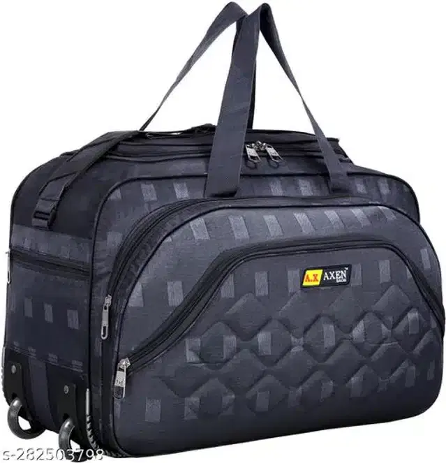 Polyester Trolley Duffel Bag for Men & Women, Grey