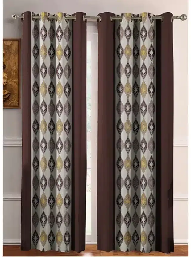 Door Curtains, Pack of 2, Coffee, 7 feet