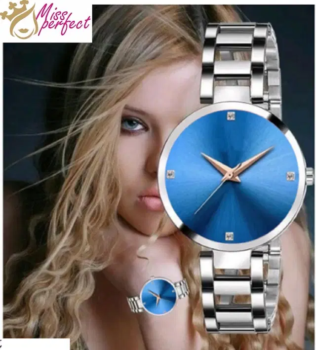 Analog Watch for Women & Girls (Silver)