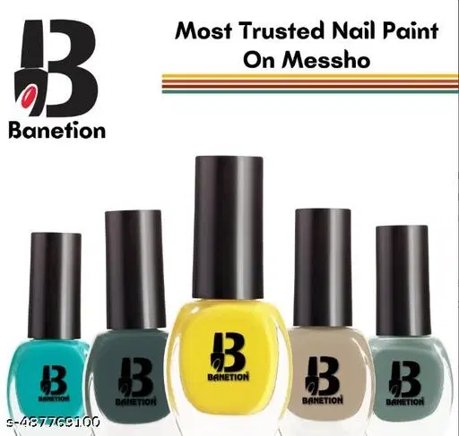 Banetion Matte Nail Polish, Multicolor, Pack of 5