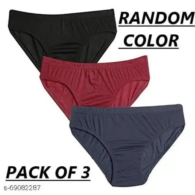 Cotton Briefs for Women, Pack of 3 (Assorted, L)