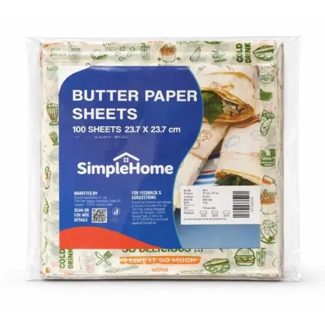SimpleHome Food Wrapping Sheets 100 Piece