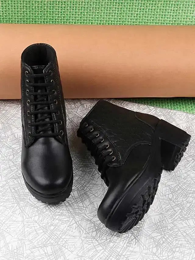 Shoetopia Stylish Boots For Women (Black, 5) (Sh-4)