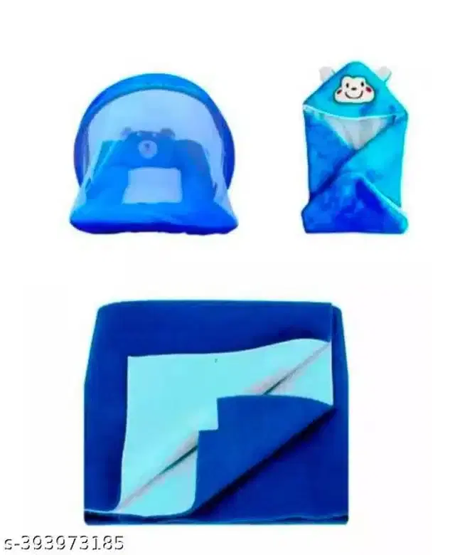 Combo of Baby Sleeping Set, Blue, Set of 3