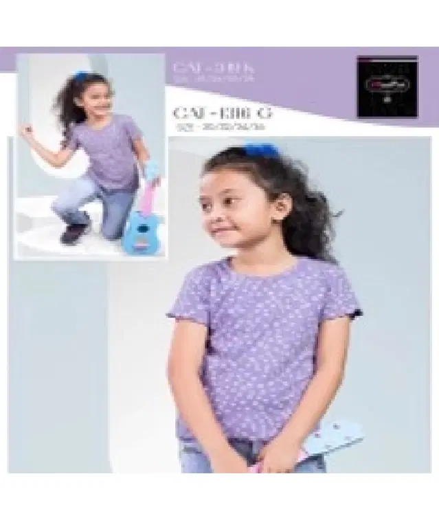 Cotton Printed Tops/Tunics for Girls, Purple (30)