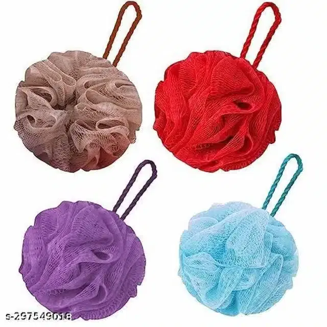 Plastic Bathing Loofah, Multicolor, Pack of 4