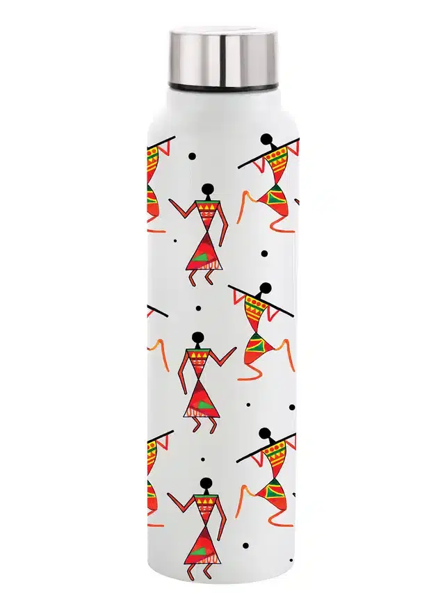 Stainless Steel Insulated Single Wall Water Bottle, White, 1000 ml
